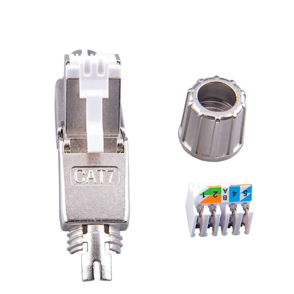 Cat7 разъем RJ45 Cat 7 Conector STP экранированный Ethernet 8P8C разъем инструмент Бесплатное подключение Repeatable использование для 23-26AWG кабеля