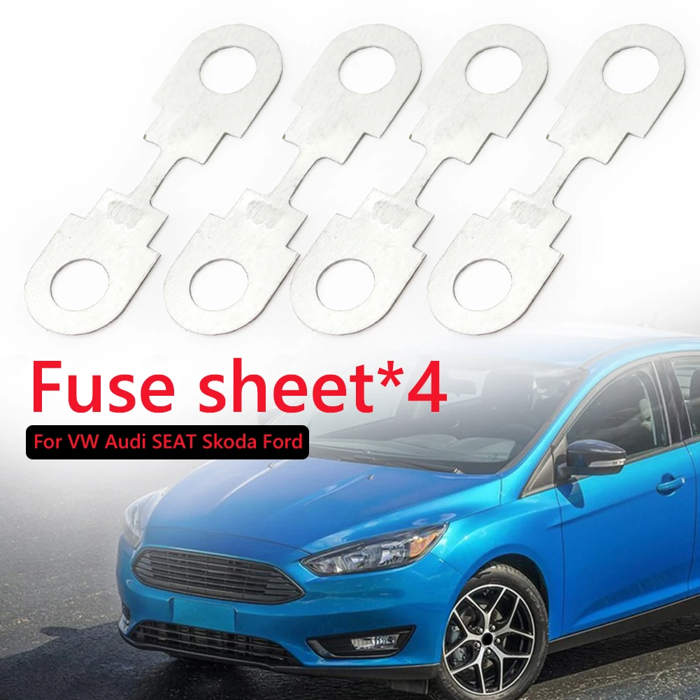 4Pcs 40A 40 Amp Zinc Alloy Fuse Strip Flat Non-House for VW for Audi for SEAT for Skoda for Ford for Universal Auto