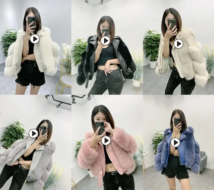 long black puffer coat Real Fox Fur Coats With Genuine Sheepskin Leather Wholeskin Natural Fox Fur Jacket Outwear Luxury Women 2022 Winter New women's down coats & jackets