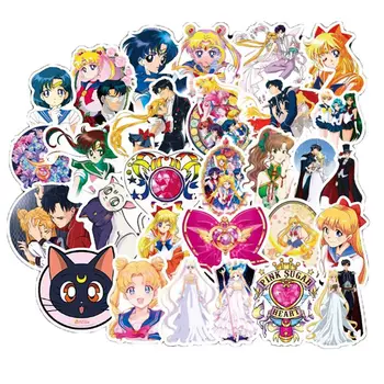

50Pcs/set Classics Anime Pretty Girl Warrior Sailor Mercury Sticker For Car Laptop Skateboard Bicycle Waterproof PVC Stickers