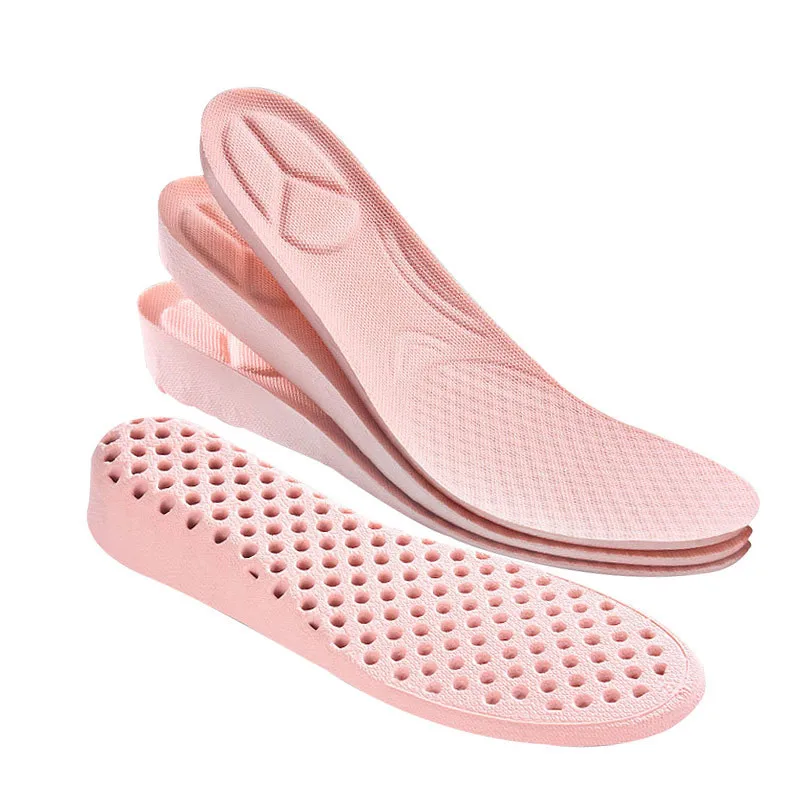 

Pu Increased Insoles Shoes Pad Men Womem Breathable Sports Shock Absorption Sockliner Massage Shoe Pad Invisible Elevator Insole