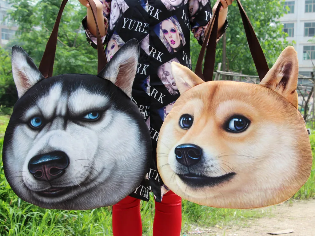 

New Style 3D Animal Realistic Pattern Shoulder Bag Satchel Dog Cat Messenger Bag WOMEN'S Bag