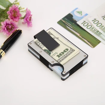 

Bank Credit Card Holder Fashion Slim Metal Delicate Carbon Fiber Wallet Purse Aluminum Clips for Men Women Decoration
