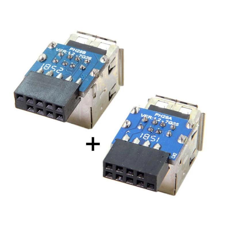 Vertical 9-pin/10-pin Motherboard Female Connector to Dual USB 2.0 Female Adapter with Built-in Dongle - U-ton USB Bluetooth Set Description Image.This Product Can Be Found With The Tag Names Cheap Computer Cables Connectors, Computer Cables Connectors, Computer Office, High Quality Computer Office