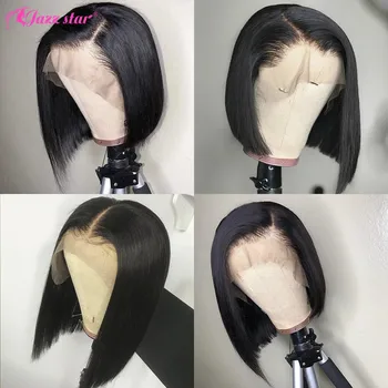 Brazilian Wig Straight Short Bob Lace Front Wigs Lace Front Human Hair Wigs Pre-plucked With Baby Hair Jazz Star Non-Remy 3