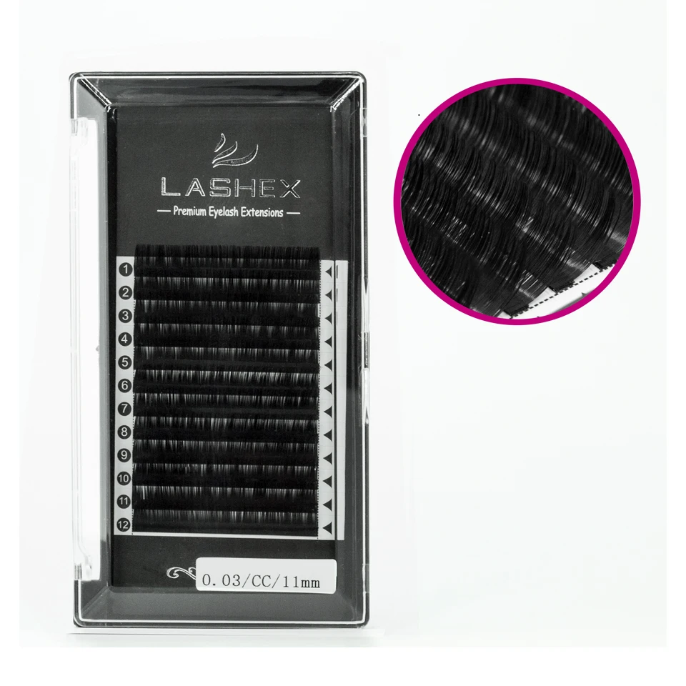 

LASHEX 12 Rows/lot Professional Eyelashes Extensions Individual Silk Eyelash Russian Volume Lashes Extension Supplies