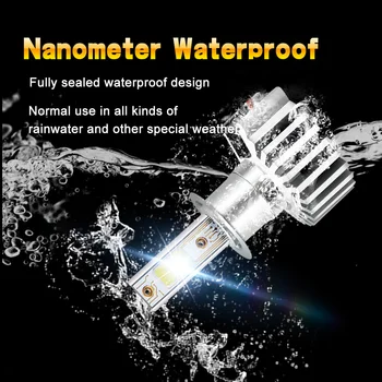 

H3 LED Headlight Lamp DC 9-32V 6000K-6500K 8000LM Parts Replacement Set