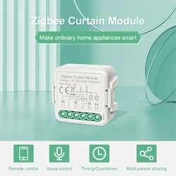 Module de commutateur pour rideaux, Tuya ZigBee 3.0 Smart Life, Compatible avec Alexa Google Home, pour volet roulant et store 