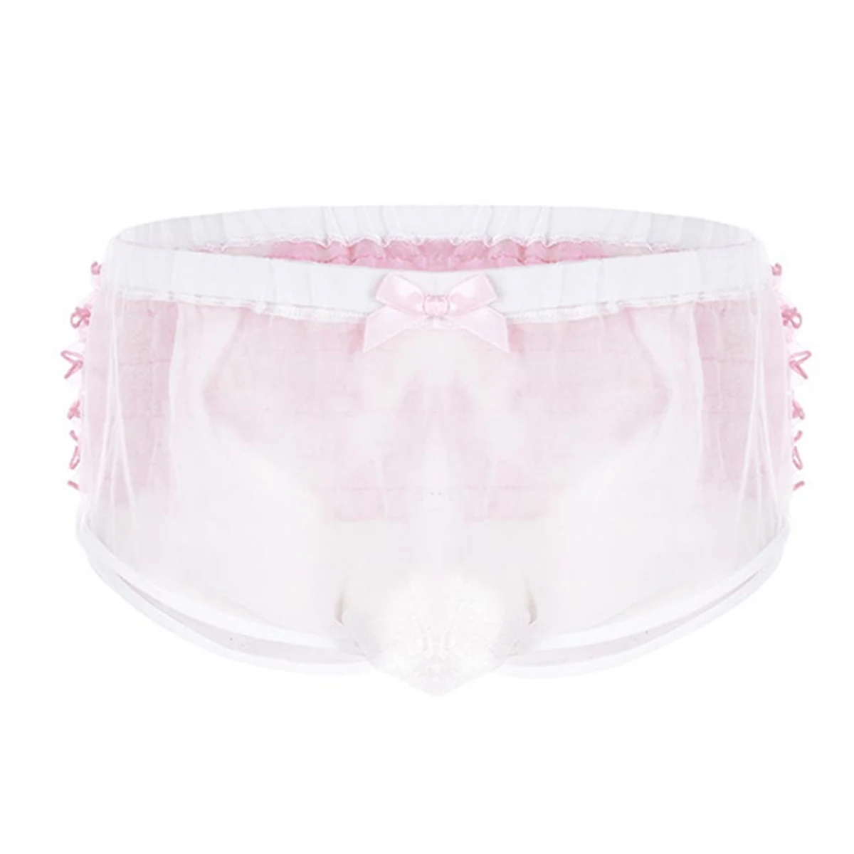 MSemis Мужское нижнее белье Sissy Frilly кружевные трусики с рюшами из органзы трусы