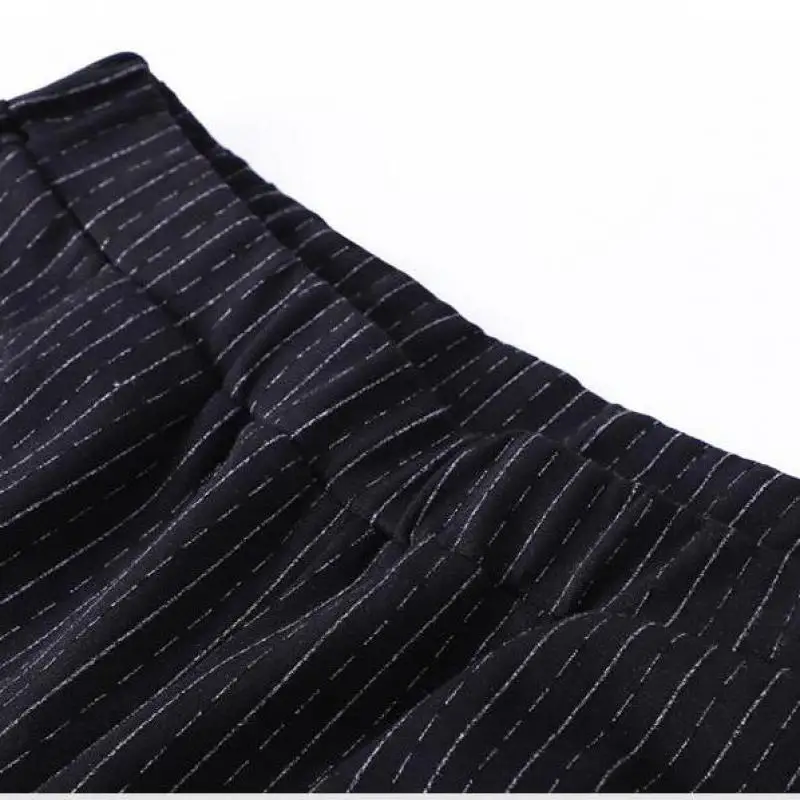Большие размеры 10XL 8XL 6XL 4XL,Российские размеры 66 62 58 54, женские осенние длинные брюки эластичный с высокой талией карандаш брюки OL Элегантные полосатые тонкие брюки для женщин