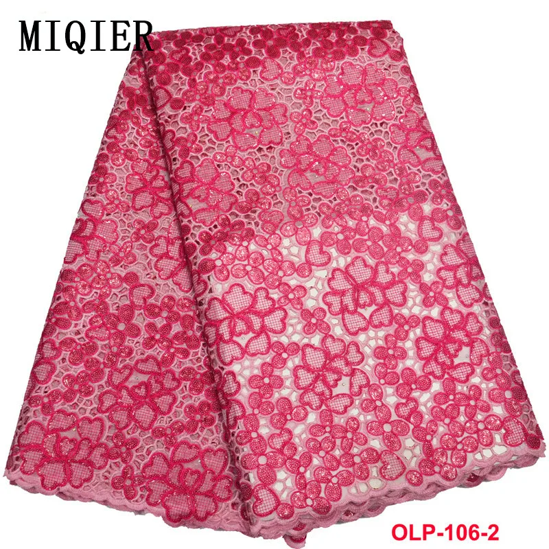 

MIQIER High Quality African nigerian tulle Lace Fabric Organza Fabric fabric with sequins Embroidery fabric with sequins
