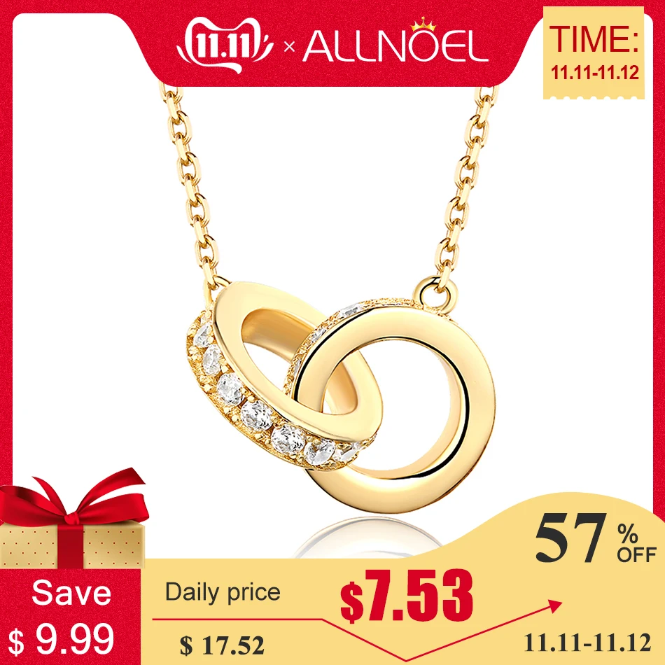 

ALLNOEL 2019 Solid 925 Sterling Silver Zircon Diamond Necklace For Women Gemstone Jewelry Choker Pendant Necklaces Wedding Gift