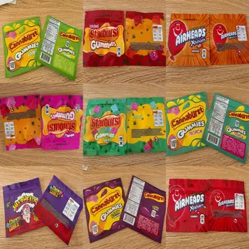 

Gummies Bag Nerds Rope Bites Gushers Cannaburst Gummies Bag Childproof Edibles Zipper Packaging Retail Storage Package Empty Ba