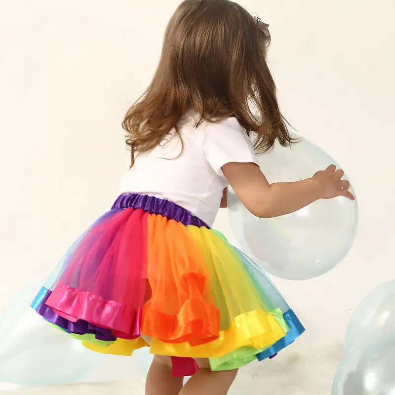 Одежда для мамы и дочки, юбка Для женщин девочек Радужная юбка-пачка принцессы, платье для танцев Вечерние
