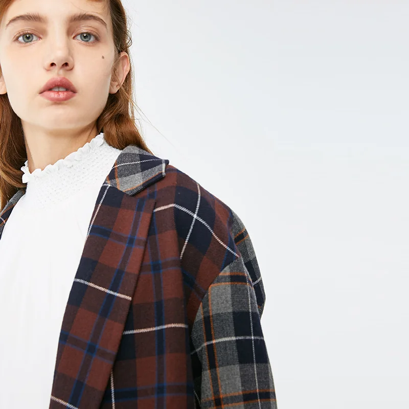 Vero Moda женское клетчатое пальто разных цветов с отворотом на запястье рукава | 319108516