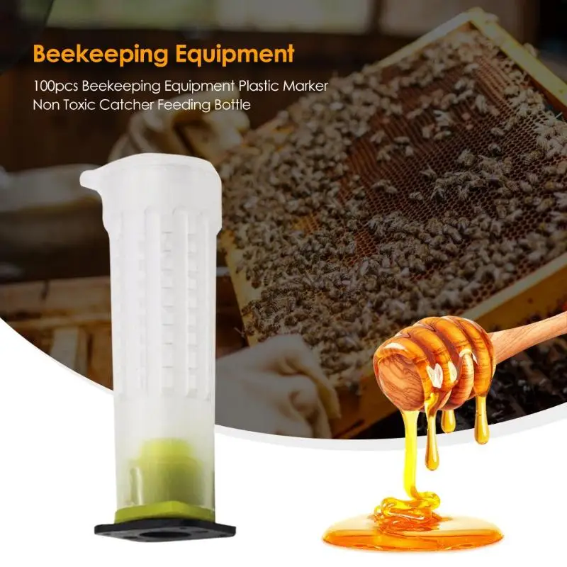 

100pcs Beekeeping Equipment Excellent Quality Oxidation Resistance Non Toxic Catcher Feeding Bottle Plastic Marker Tools