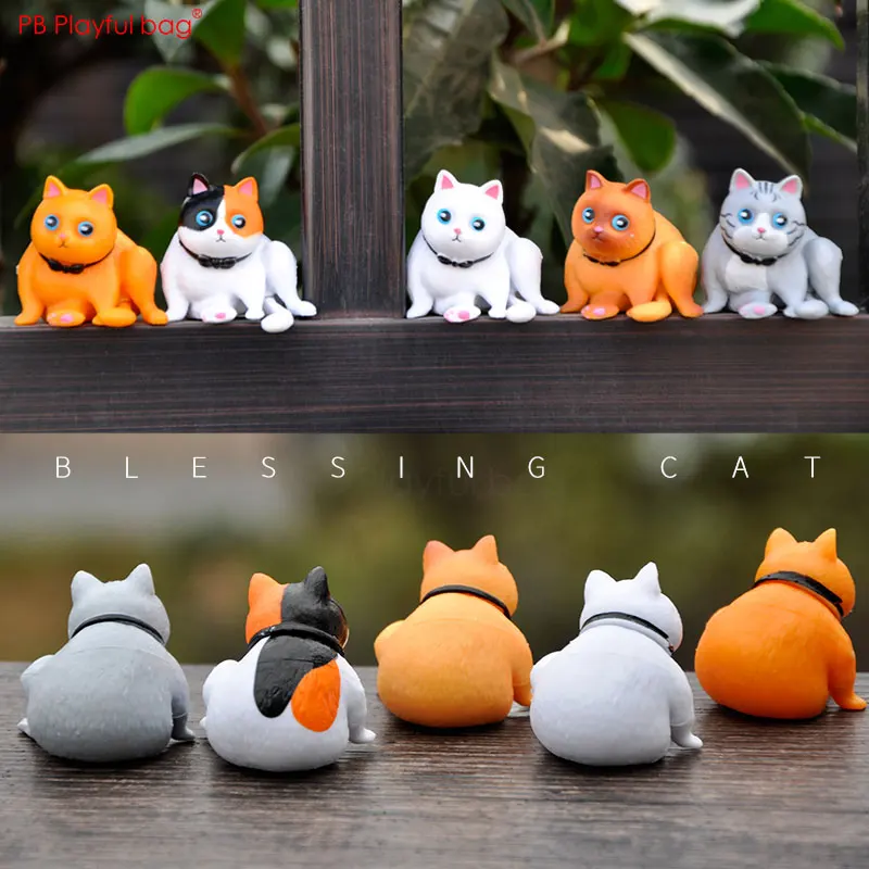 

Playful bag 5pcs/set 2021 Blessing cats Cute pvc kitty action figure Cake decoration Creative figurine Christmas gifts HF93