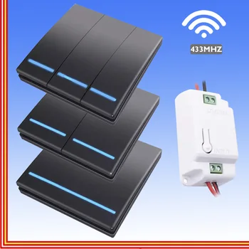 

433Mhz smart push Light Interruptor Wireless RF Wireless RF Remote Control Receiver AC 110V 220V Peer 4th Floor Tile Panel