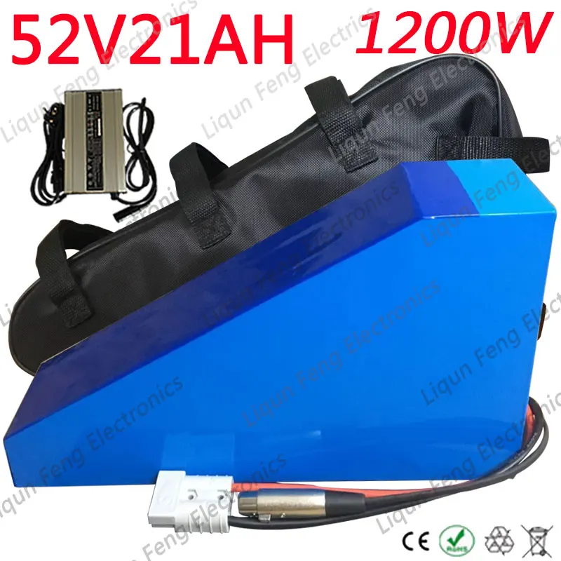 51,8 V Ebike аккумулятор 52V 1000W 1500W 2000W электрический велосипед батарея 52V 20AH литиевая батарея с 50A BMS и 58,8 V 5A зарядным устройством