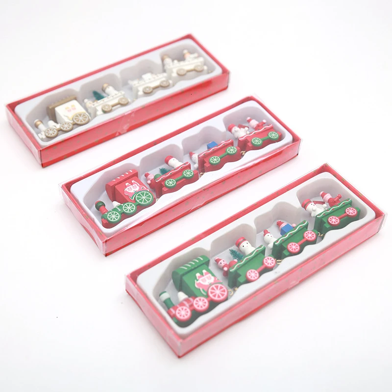 

2020 New Year Santa Claus Christmas Wooden Train Car Children's Christmas Gifts Creative Desktop Decoration Children's Toys
