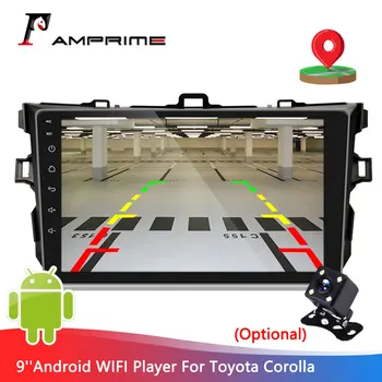 

AMPrime Android 9'' HD 2.5D Tempered Glass Mirror Link Car GPS Radio Bluetooth USB Audio WIFI Player For Toyota Corolla Radio
