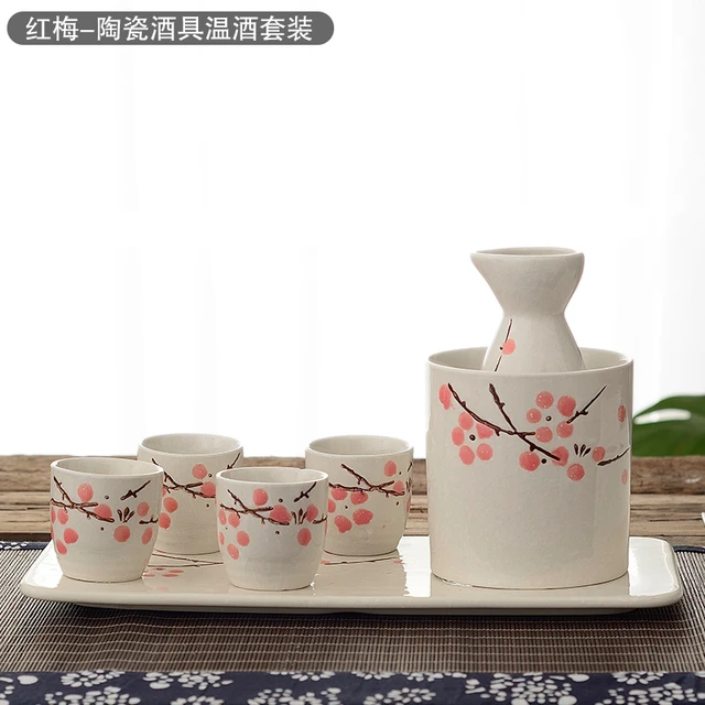 Ceramic Sake Set with Warmer,10pcs/set,2 Packing Available