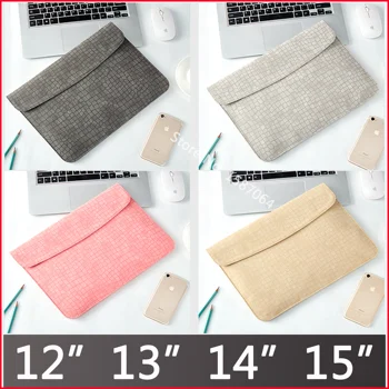

PU Laptop Sleeve Bag case For Macbook Air Pro 13.3 A1466 A1708 Touch ID 2020 for 12 13 14 15 inch Asus Lenovo Women Men Cover