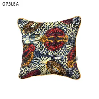 

Opslea African Ethnic Print 100% Cotton Batik Pillow Without Core Dashiki African Home Decorative Square Pillow
