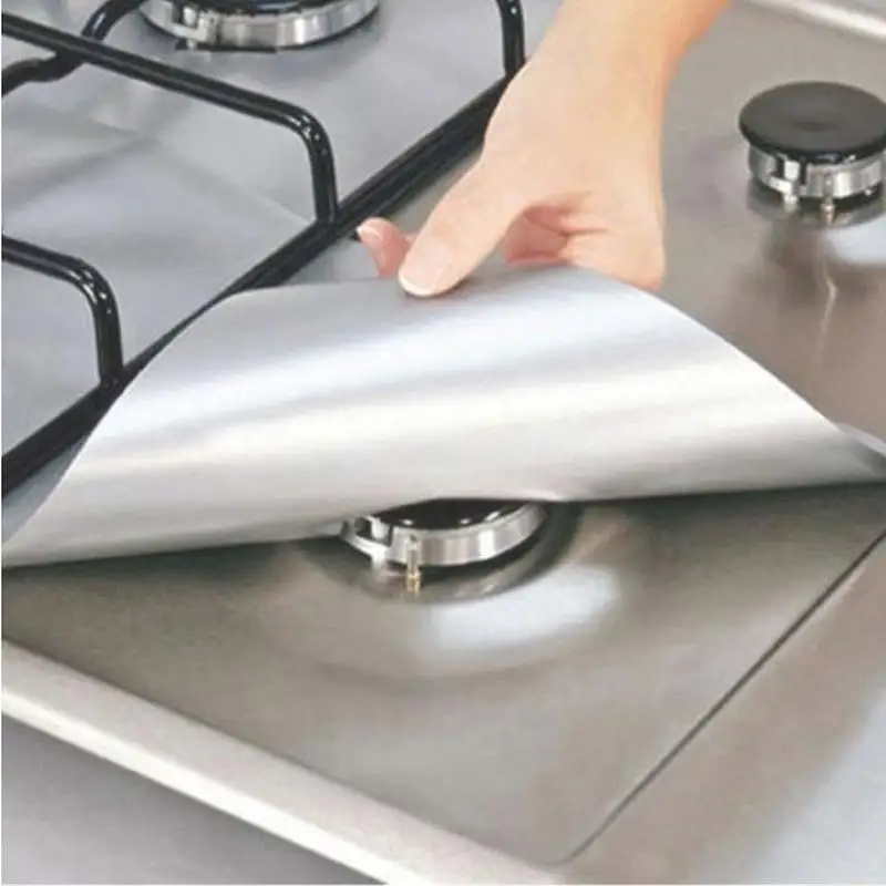 

100PC Gas Stove Oil-proof Pads Kitchen Gas Stove Protective Pads Heat-resistant and Oil-proof Stickers Cleaning Mats Cabinets