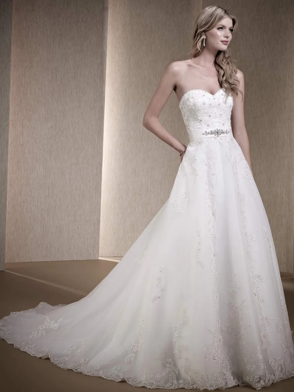 Robe de mariee очаровательное красивое платье без бретелек Новое кружевное платье с аппликацией из бисера милое платье для подружек невесты