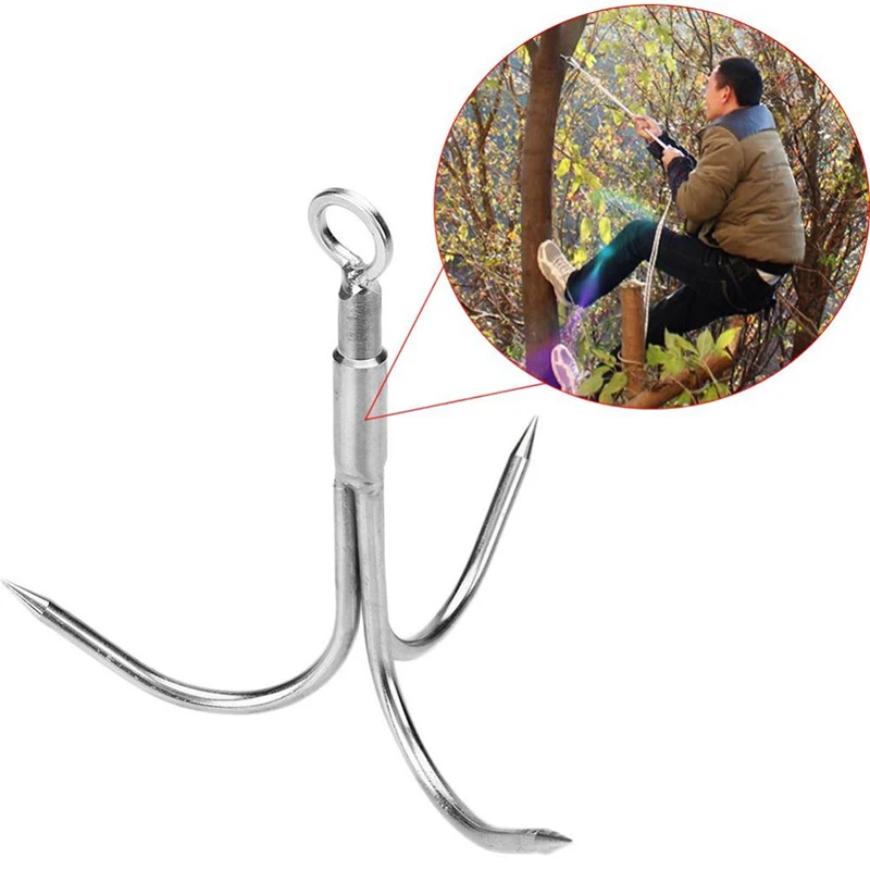 Grappling Hook Flying Claw Survival Steel Rock Climbing Outdoor Carabiner Sal
