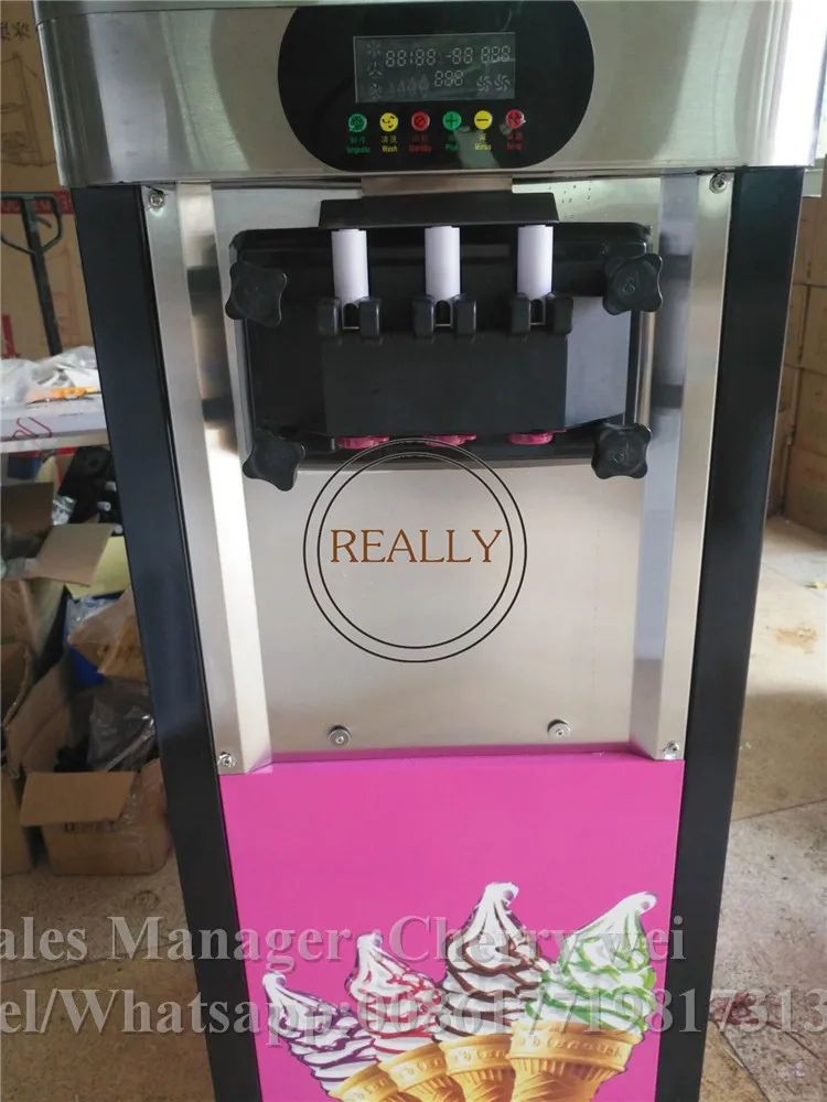 Рабочий стол для производства мягкого мороженого машина 2200 Вт трехцветный вертикальный сделать мороженое Интеллектуальный подсластитель