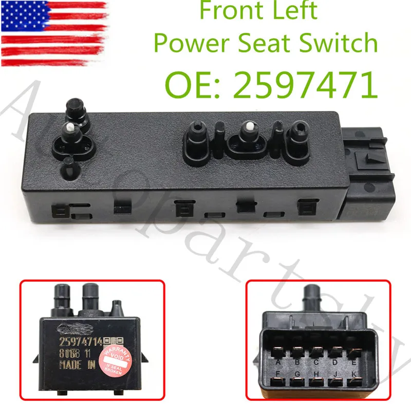 

Original New Front Left Power Seat Switch Driver Side 25974714 Fit For Buick for Chevrolet for Camaro SRX for GMC 2010-2015