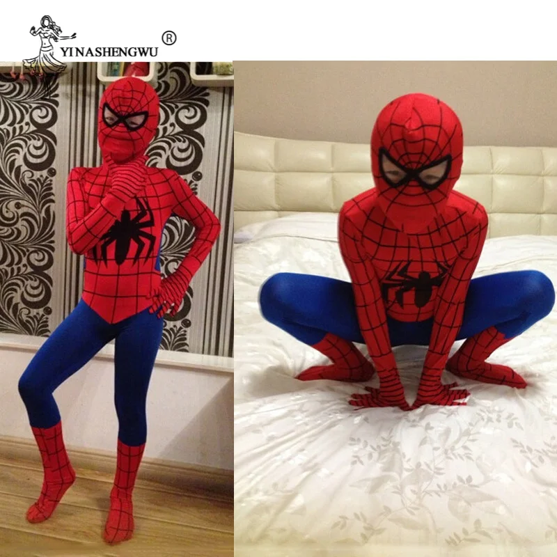 Красный маскарадный костюм «Человек-паук»; комплект одежды для детей; костюм «Человек-паук»; карнавальный костюм на Хэллоуин для детей; Косплей Аниме