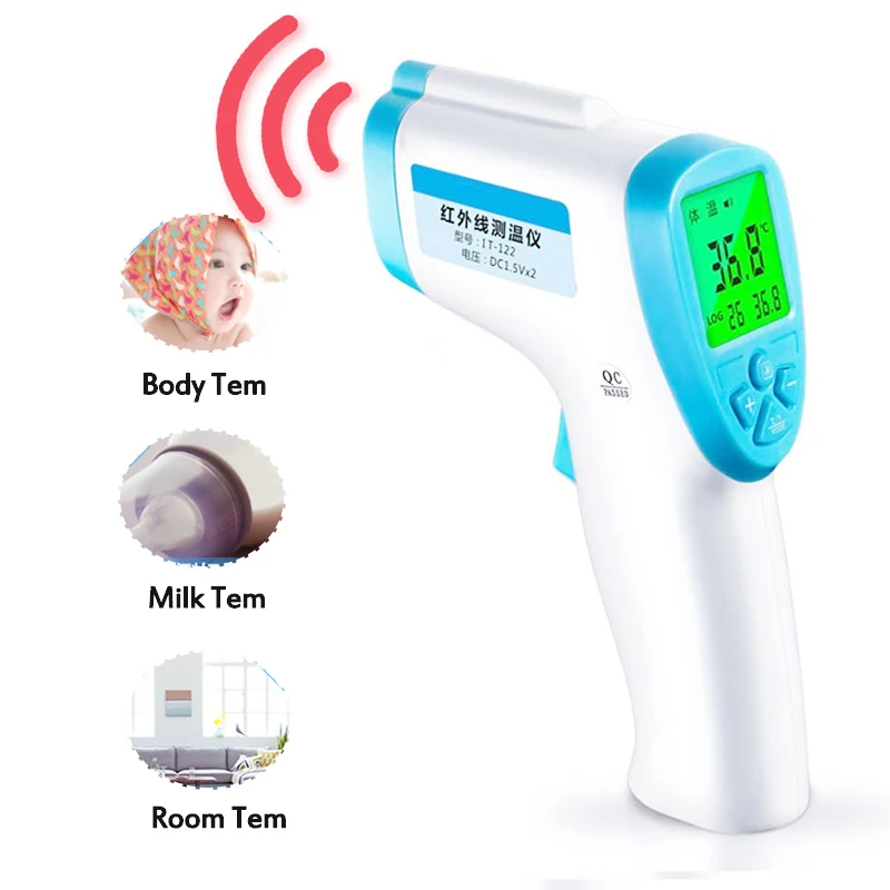 

2020 Forehead Non Contact Infrared Baby Thermometer LCD Body Temperature Fever Digital IR Measurement Tool Guns for Baby Adult