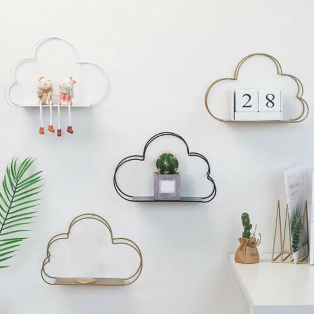 

Nordic Cloud Shaped Wall Mounted Display Storage Shelf Organization Rack Home Decor Storage Rack Wall Book Display Crafts decor