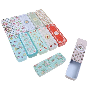 

1PCS Rectangular Slide Cover Mini Iron Box Storage Box Wedding Jewelry Pill Cases Portable Tin Boxs Container