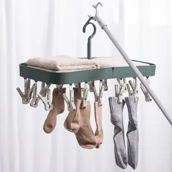 

Multifunctional Hanger Storage Artifact Drying Rack Dormitory Home Folding Hanger Multi-clip Drying Sock Inner Hanger