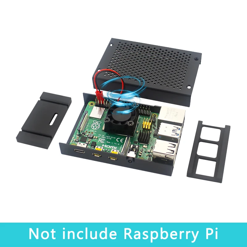 Raspberry Pi 4 Model B Aluminum Case Silver Black Box Metal Shell Optional Cooling Fan Heat Sinks for Raspberry Pi 4