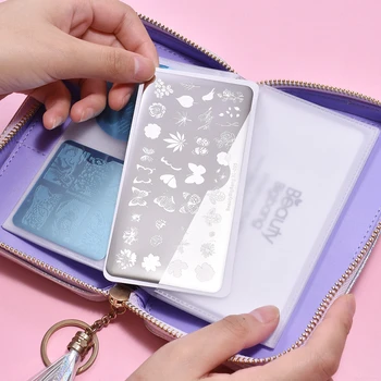 

1PC BEAUTYBIGBANG Multifunction Thicken Traveller Plate Holder Storage Bag Cases Stamp Bag Organizer Removable Plate Pockets