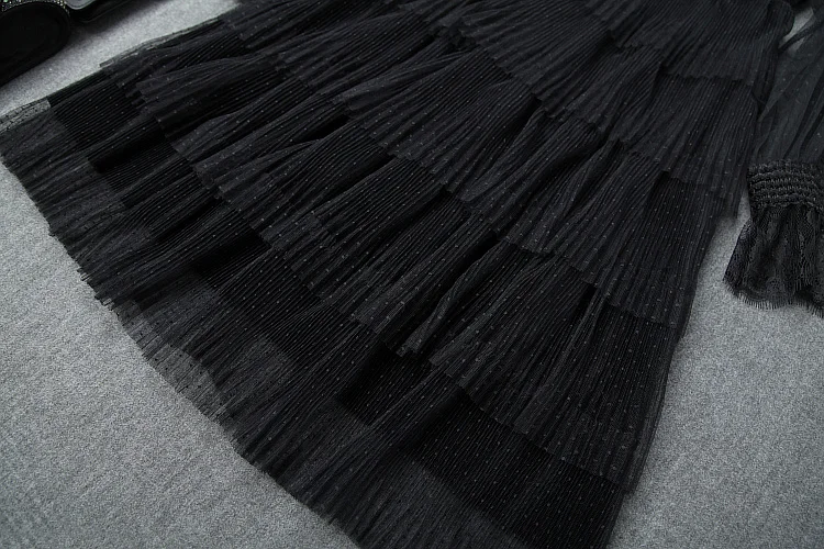 Уличные женские платья xl для подиума, новинка, весеннее женское кружевное Элегантное нарядное платье знаменитостей, Осеннее вельветовое платье для вечеринки, черное