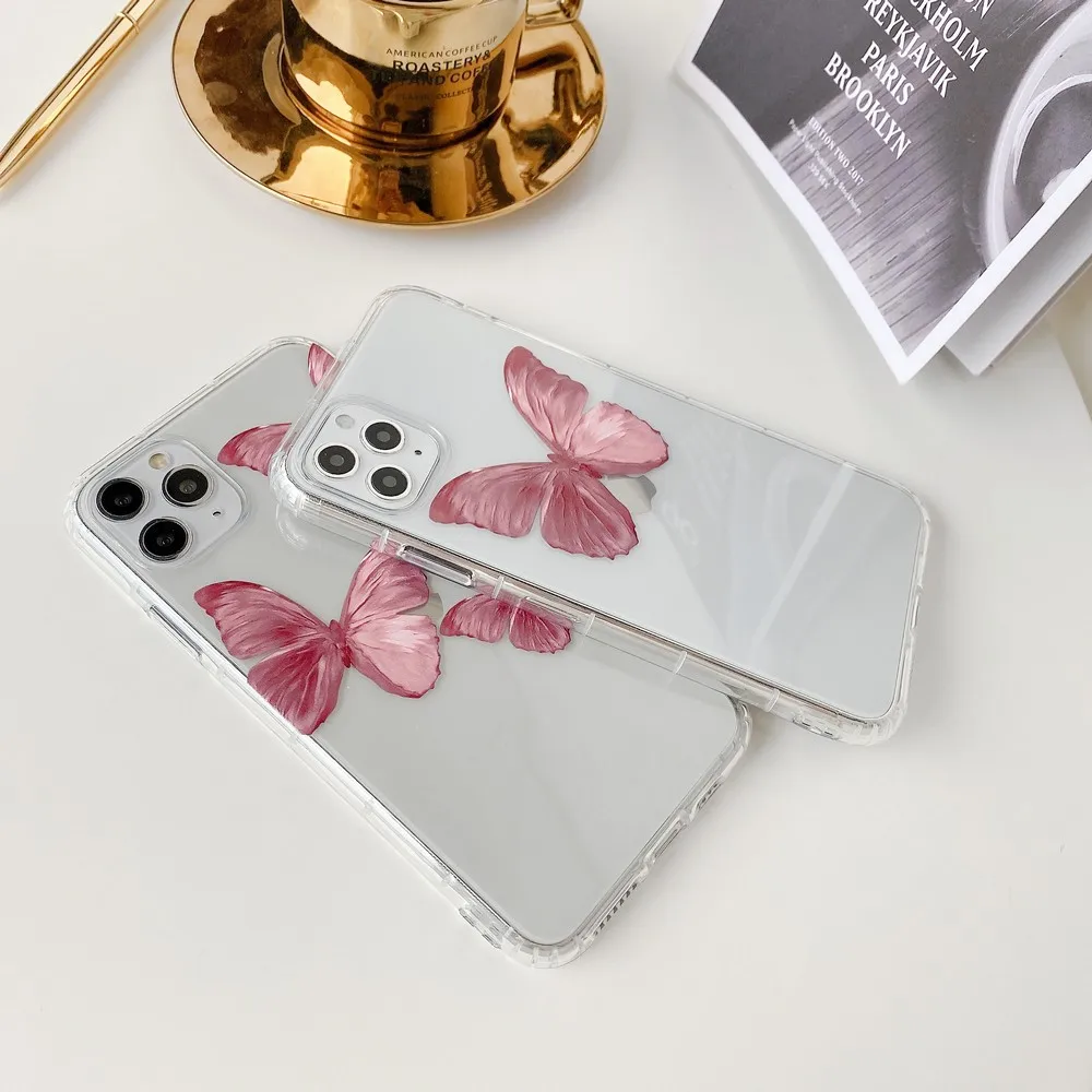 

Butterfly foriPhone 11 11promax x XR XS Max 7plus 8plus 7 8 6 6s plus transparent waterproof and dustproof Mobile phone shell