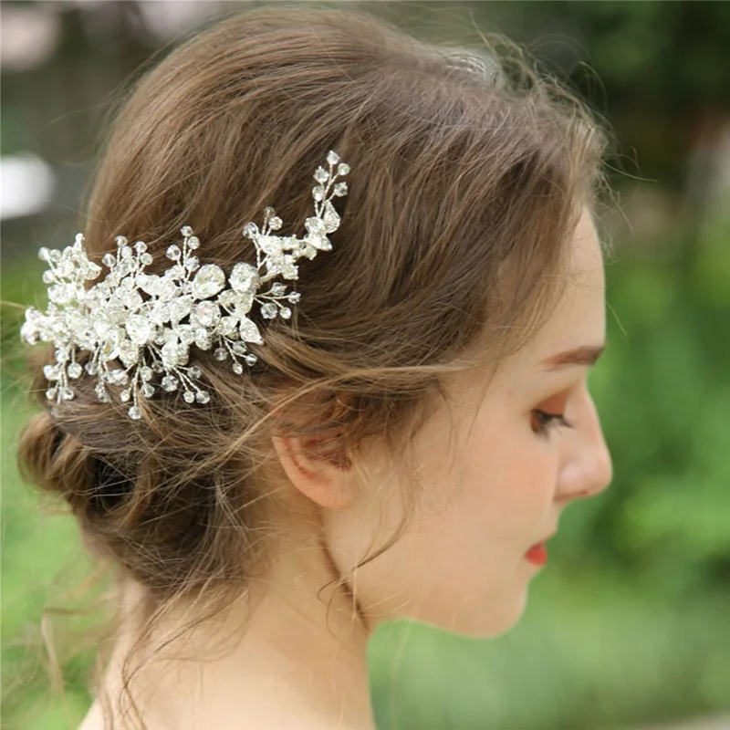 Классический волос заколка-пряжка Свадебные зажимы для волос Для женщин церемонии головной убор для Свадебная вечеринка