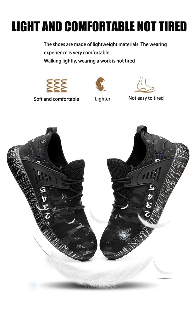 Новая зимняя мужская обувь, дышащая защитная обувь, небьющиеся, для пирсинга, изоляция 6 кВ, zapatillas hombre, уличные рабочие кроссовки