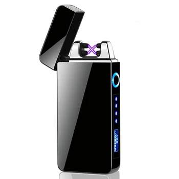 

Windproof Lighter Dual Arc Charging Creative Usb Electronic Cigarette Lighter Fingerprint Touch Sensor Power Display