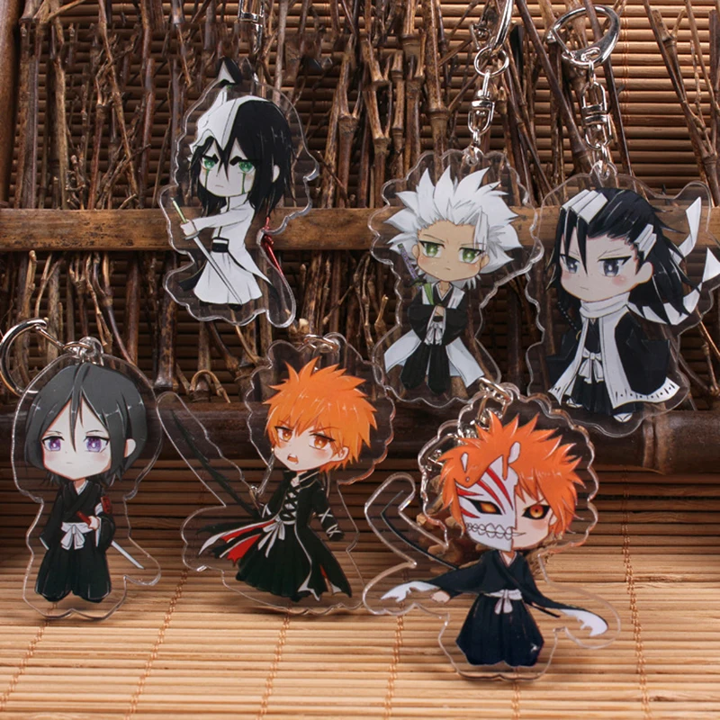 Брелок для ключей в стиле аниме брелок BLEACH Kurosaki Ichigo с акриловой фигуркой модель