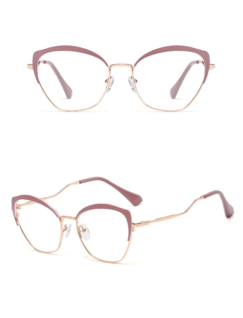 Kachawoo кошачий глаз оптические очки в оправе Женские Ретро стиль черные розовые металлические очки прозрачные линзы женские рождественские подарки