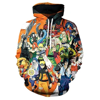 

3D Anime Hoodies Men Hooded Sweatshirts Naruto 3D Print hoody Casual Pullovers Streetwear Tops Spring Autumn Hipster hip hop