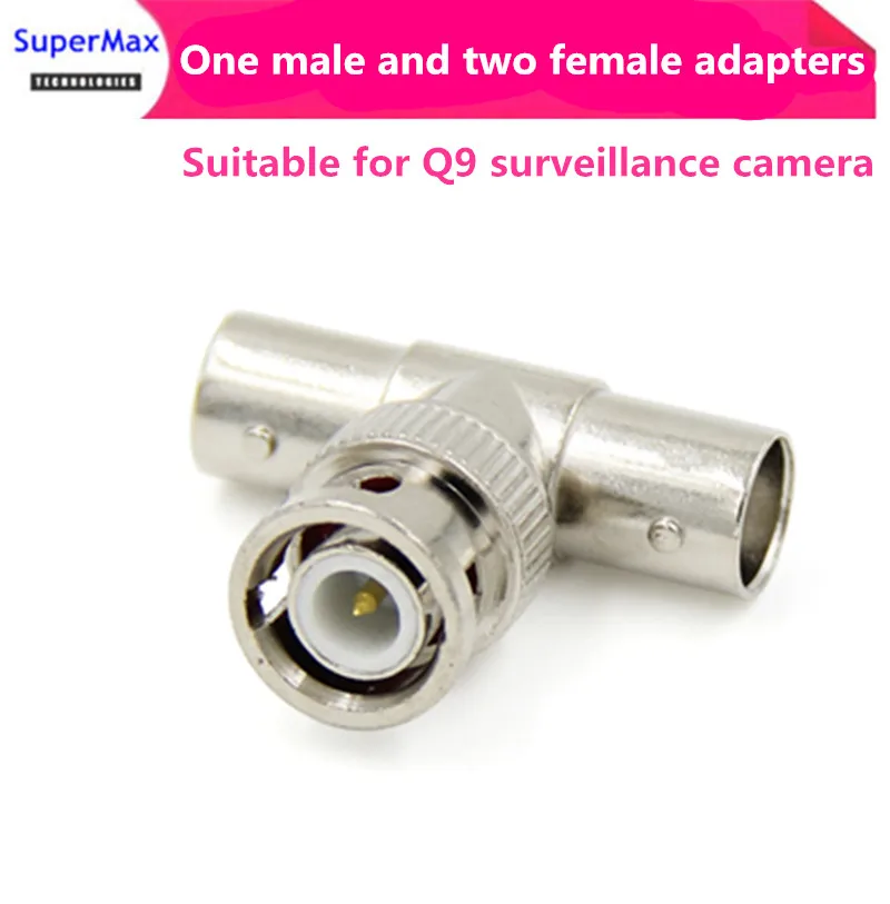 BNC three way male connector T type one male two female adapter BNC