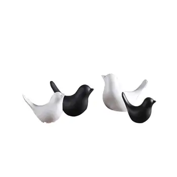 

4pcs Modern Simple Nordic Ceramic Peace Bird Pigeon Statue Figurine Model Home Bar Ornament Tabletop Decoration Room Decoration(
